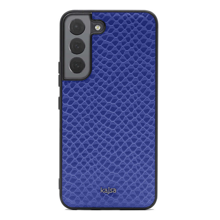 Galaxy S22 Plus Kılıf Kajsa Pearl Pattern Hakiki Deri Kapak Siyah