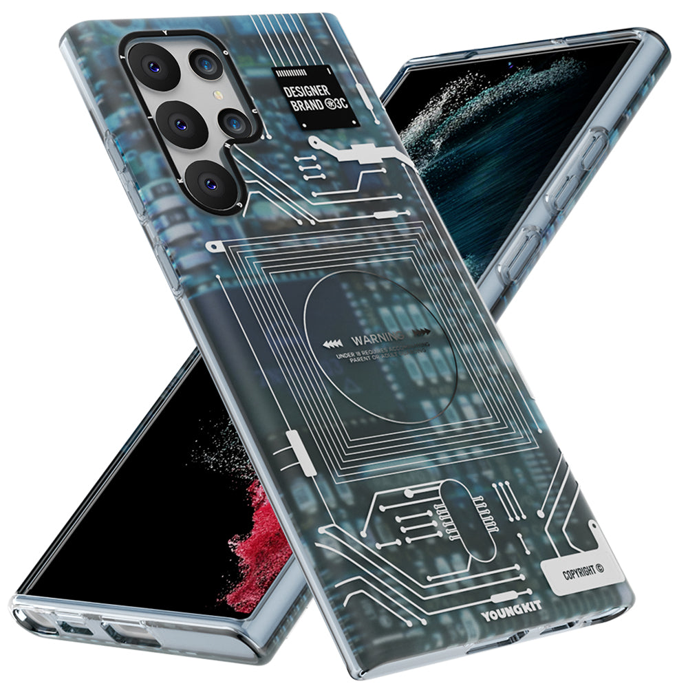 Galaxy S22 Ultra Kılıf YoungKit Technology Serisi Kapak Siyah