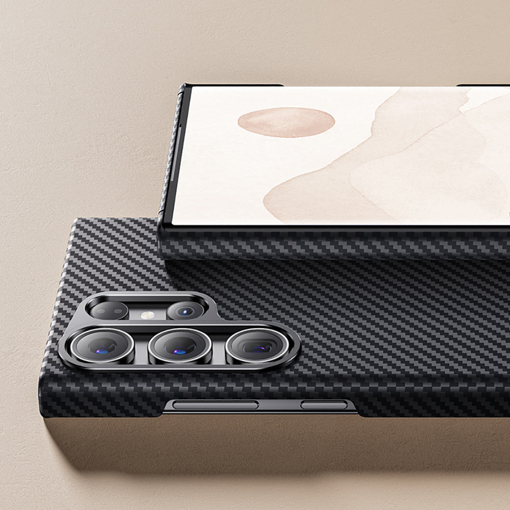 Galaxy S23 Kılıf Benks M-safe Şarj Özellikli Magnetik ArmorAir 600D Kevlar Fiber Kapak Siyah