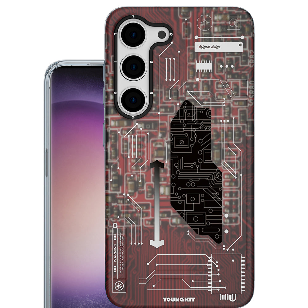 Galaxy S23 Kılıf YoungKit Technology Serisi Kapak Kırmızı