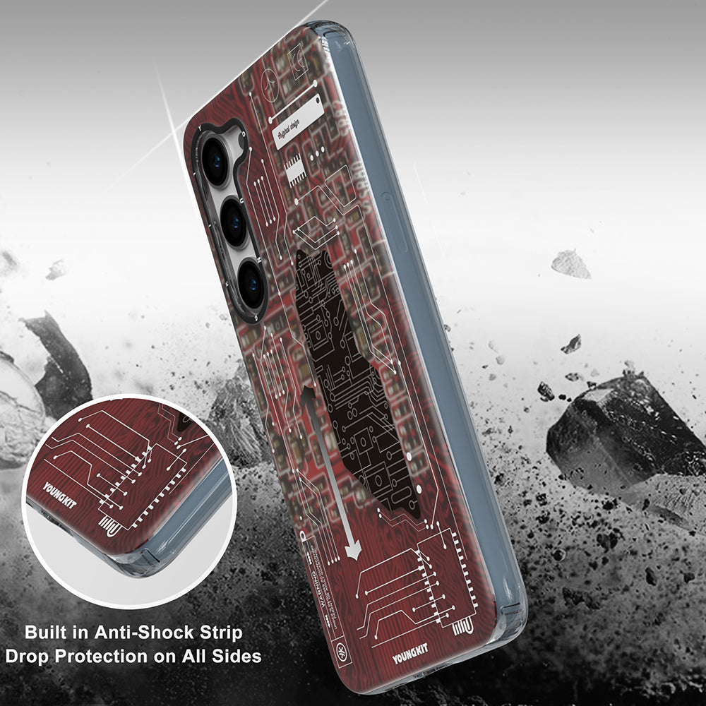 Galaxy S23 Kılıf YoungKit Technology Serisi Kapak Mavi