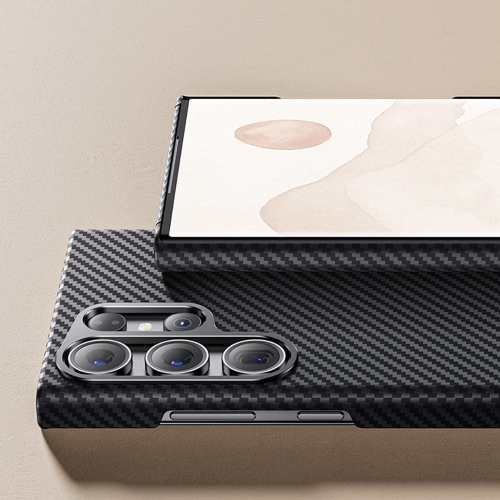 Galaxy S23 Plus Kılıf Benks M-safe Şarj Özellikli Magnetik ArmorAir 600D Kevlar Fiber Kapak Siyah