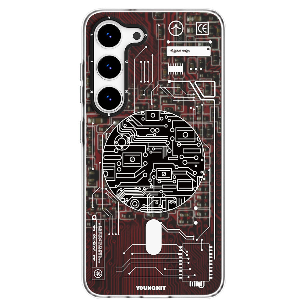 Galaxy S23 Plus Kılıf M-safe Şarj Özellikli YoungKit Technology Serisi Kapak Kırmızı