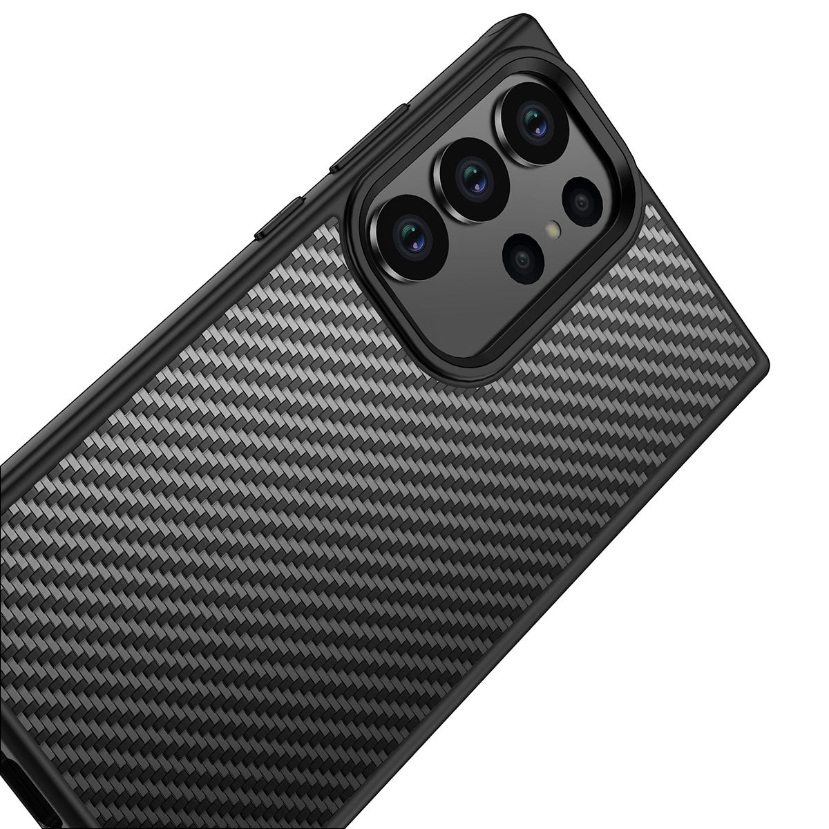 Galaxy S23 Ultra Kılıf Aramid Karbon Fiber M-safe Özellikli Wlons Radison Kapak Siyah