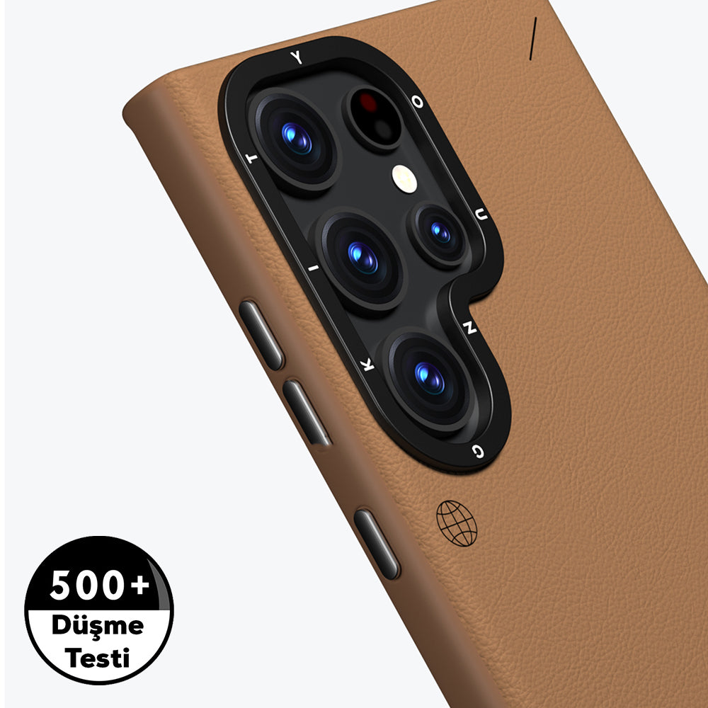 Galaxy S23 Ultra Kılıf M-safe Şarj Özellikli Basit Mat Deri Desenli Youngkit Tech Fashion Serisi Kapak Siyah