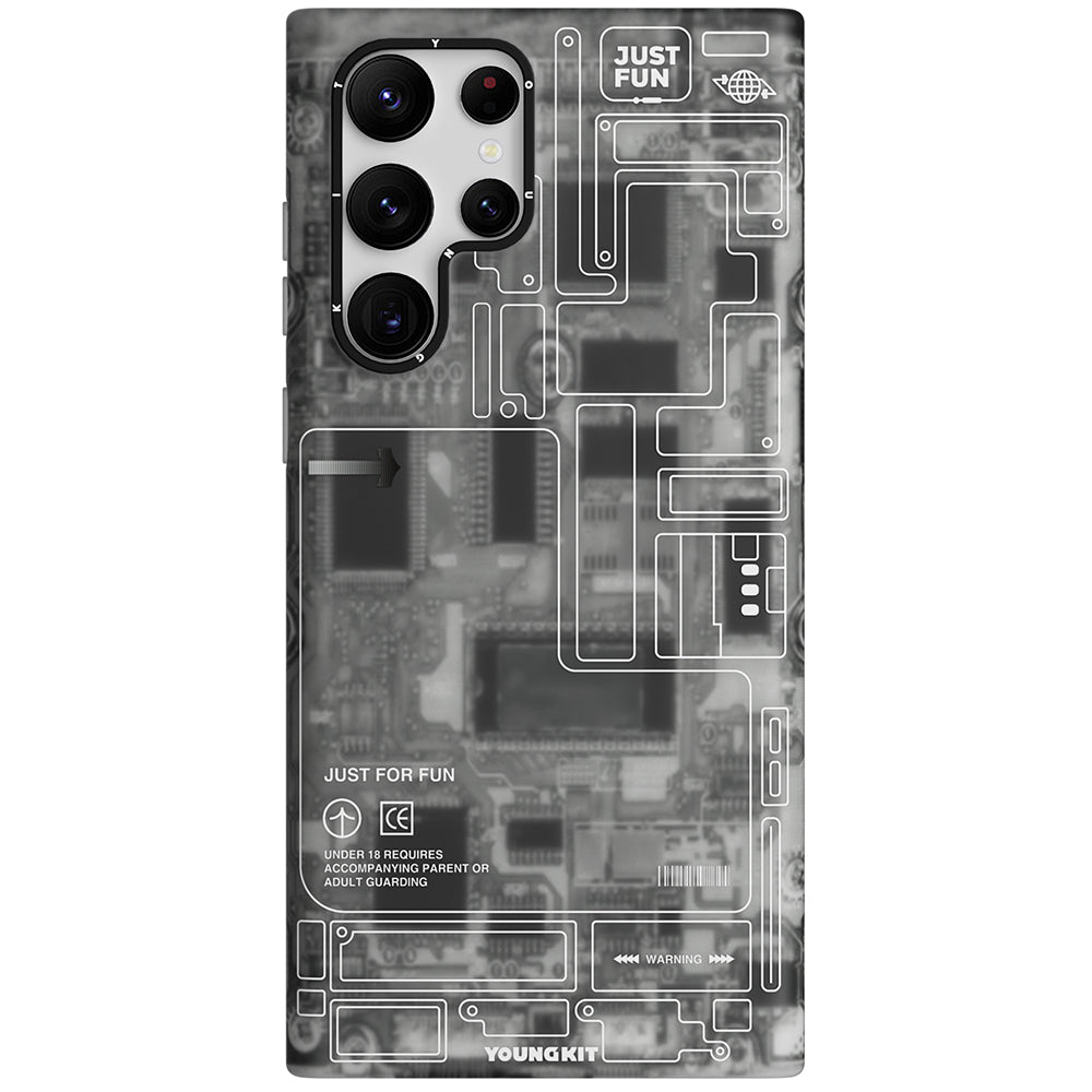 Galaxy S23 Ultra Kılıf YoungKit Technology Serisi Kapak Mavi