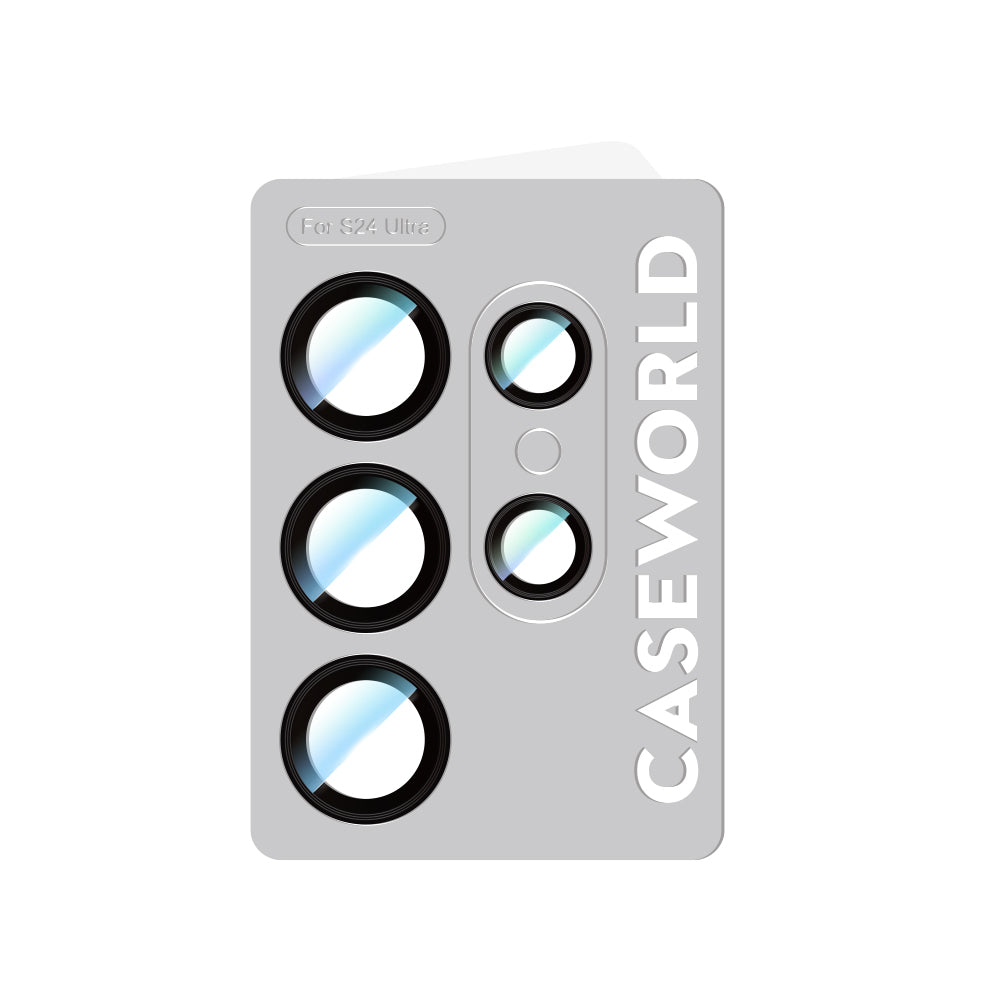 Galaxy S24 Ultra CaseWorld Alloy Serisi Oleofobik Anti Reflective Kamera Lens Koruyucu Gümüş
