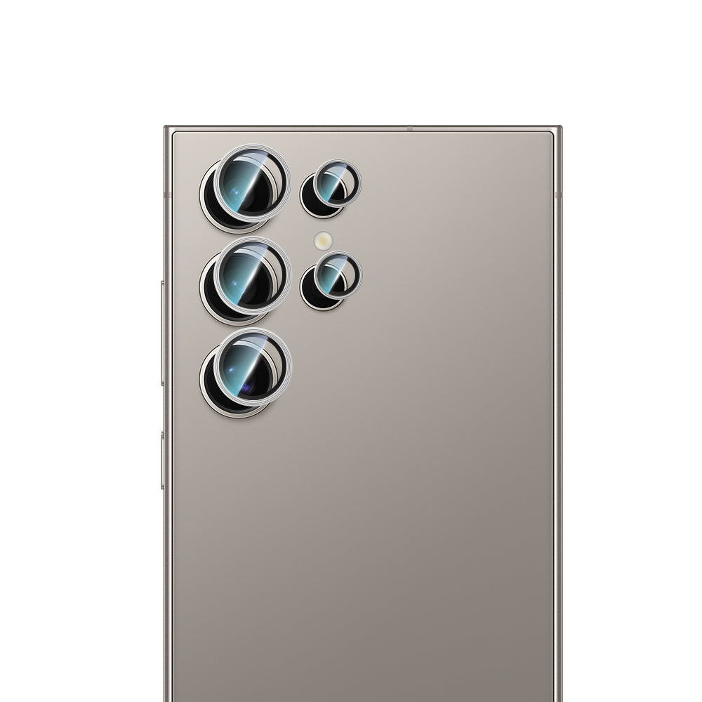 Galaxy S24 Ultra CaseWorld Alloy Serisi Oleofobik Anti Reflective Kamera Lens Koruyucu Gümüş