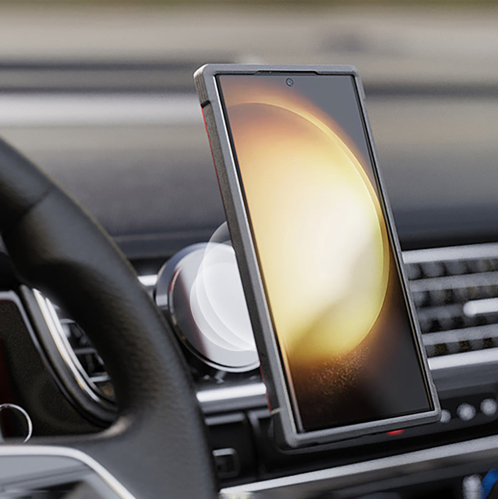 Galaxy S24 Ultra Kılıf M-safe Şarj Özellikli Airbagli Raptic Shield Serisi Şeffaf Arka Yüzey Kapak Colorful