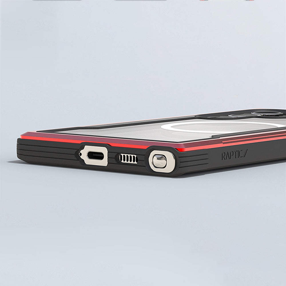 Galaxy S24 Ultra Kılıf M-safe Şarj Özellikli Airbagli Raptic Shield Serisi Şeffaf Arka Yüzey Kapak Colorful