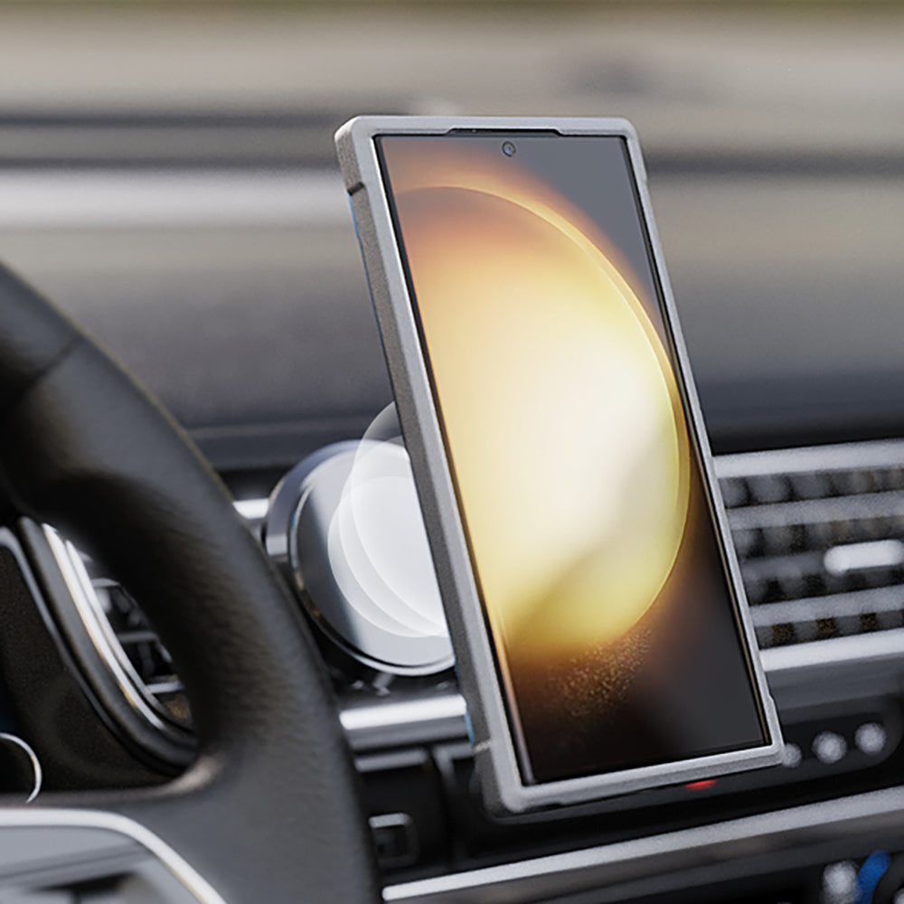 Galaxy S24 Ultra Kılıf M-safe Şarj Özellikli Airbagli Raptic Shield Serisi Şeffaf Arka Yüzey Kapak Colorful