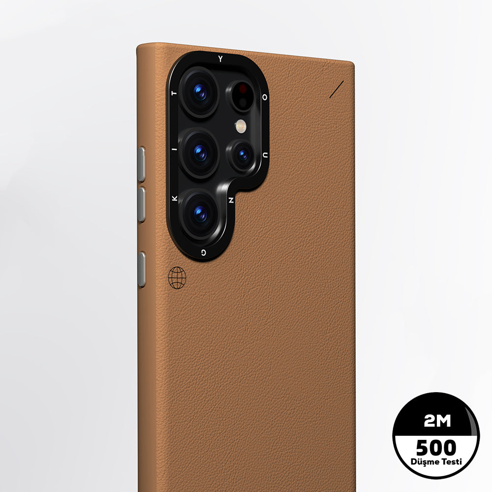 Galaxy S24 Ultra Kılıf M-safe Şarj Özellikli Basit Mat Deri Desenli Youngkit Tech Fashion Serisi Kapak Siyah