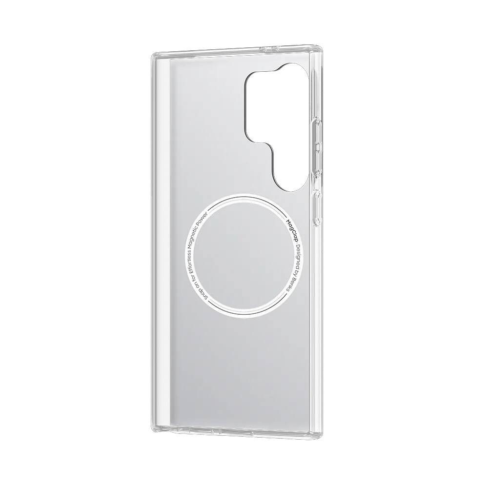 Galaxy S24 Ultra Kılıf M-safe Şarj Özellikli Koordinat Yazı Desenli Benks Summit Serisi Kapak Beyaz