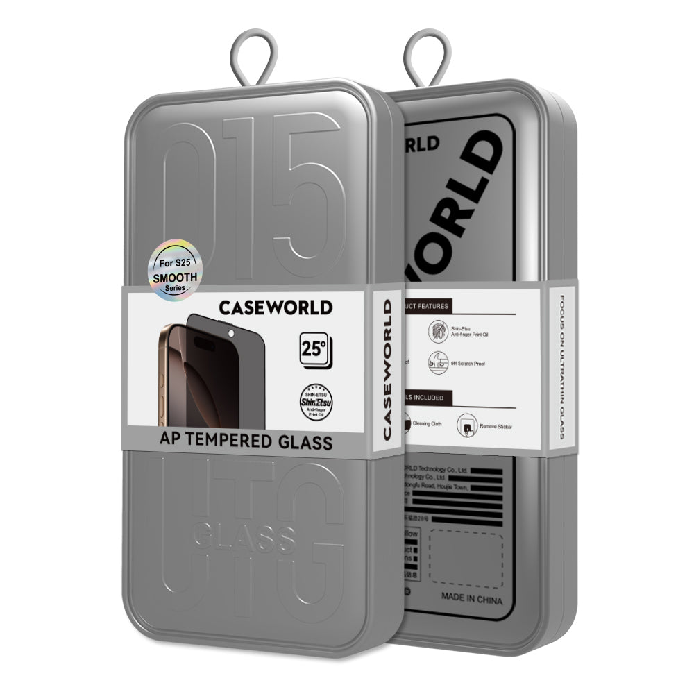 Galaxy S25 CaseWorld HD Serisi 0.25mm Privacy Temperli Cam Ekran Koruyucu Siyah