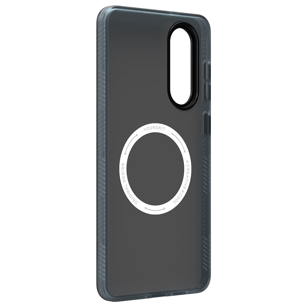 Galaxy S25 Edge Kılıf M-safe Şarj Özellikli Youngkit Technology Serisi Kapak Gri