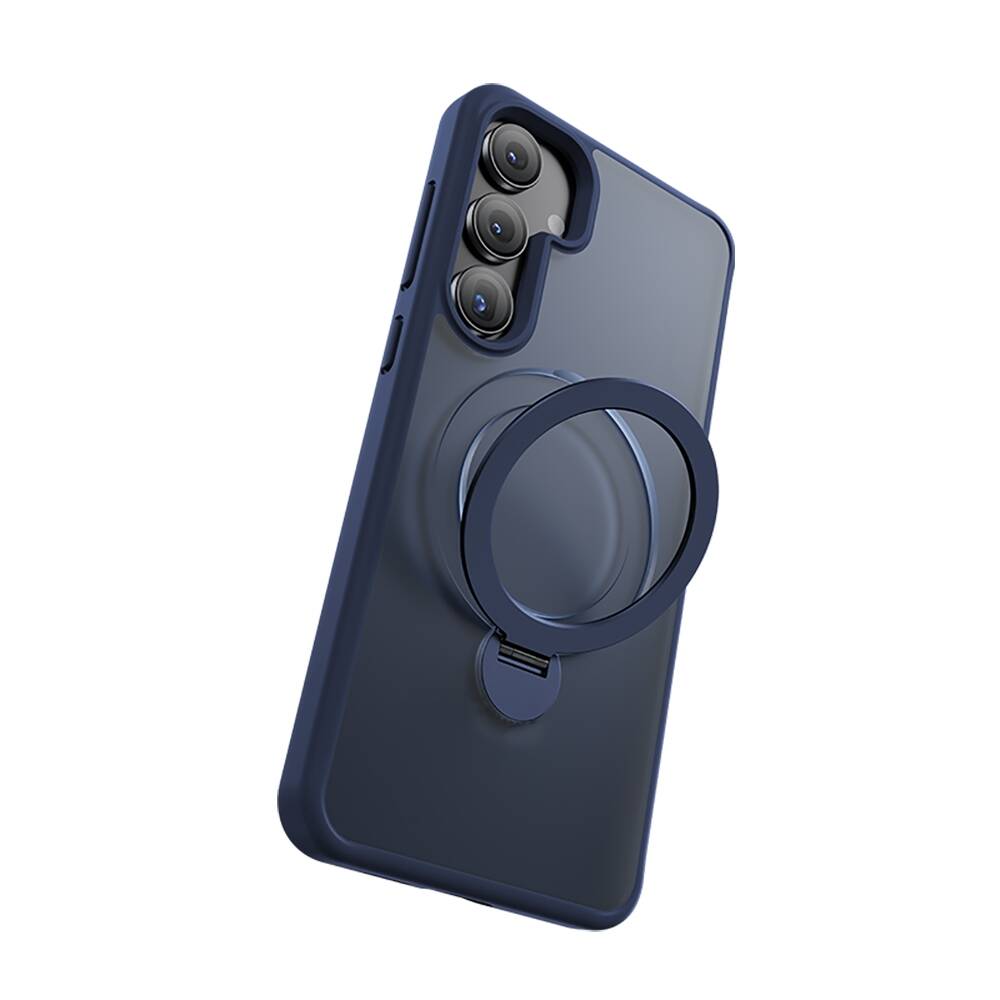 Galaxy S25 Kılıf M-safe Şarj Özellikli Benks Standlı Mist Protective Kapak Mavi