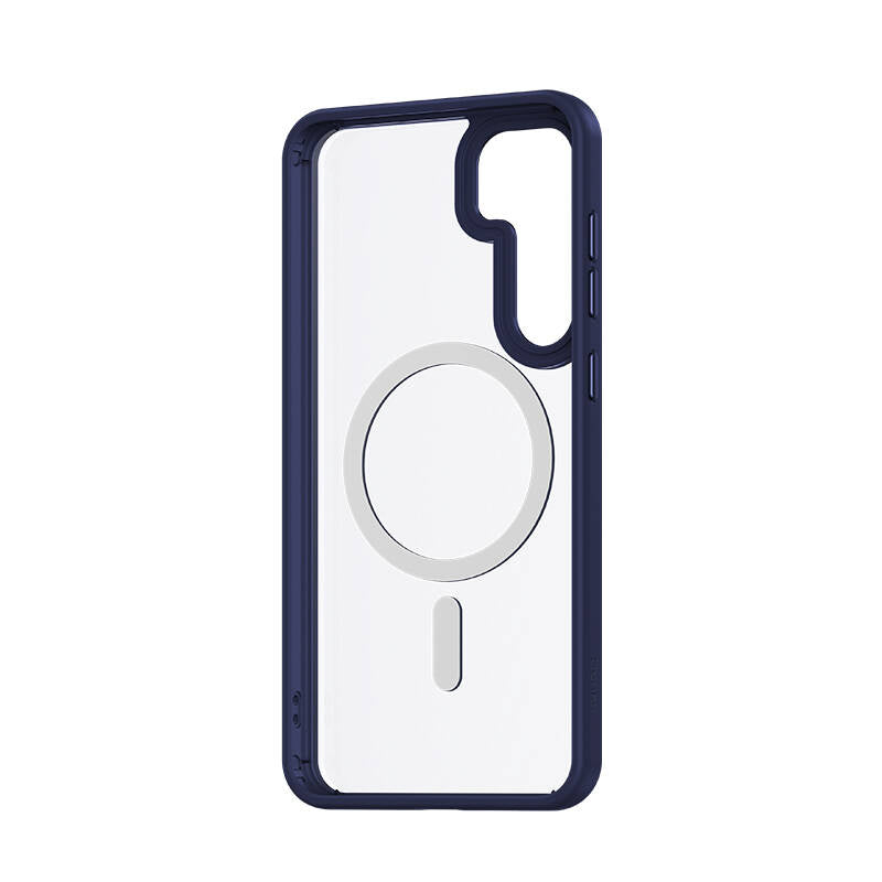 Galaxy S25 Kılıf M-safe Şarj Özellikli Şeffaf Arka Yüzey Benks MagClap TPU Çerçeve Kapak Gri