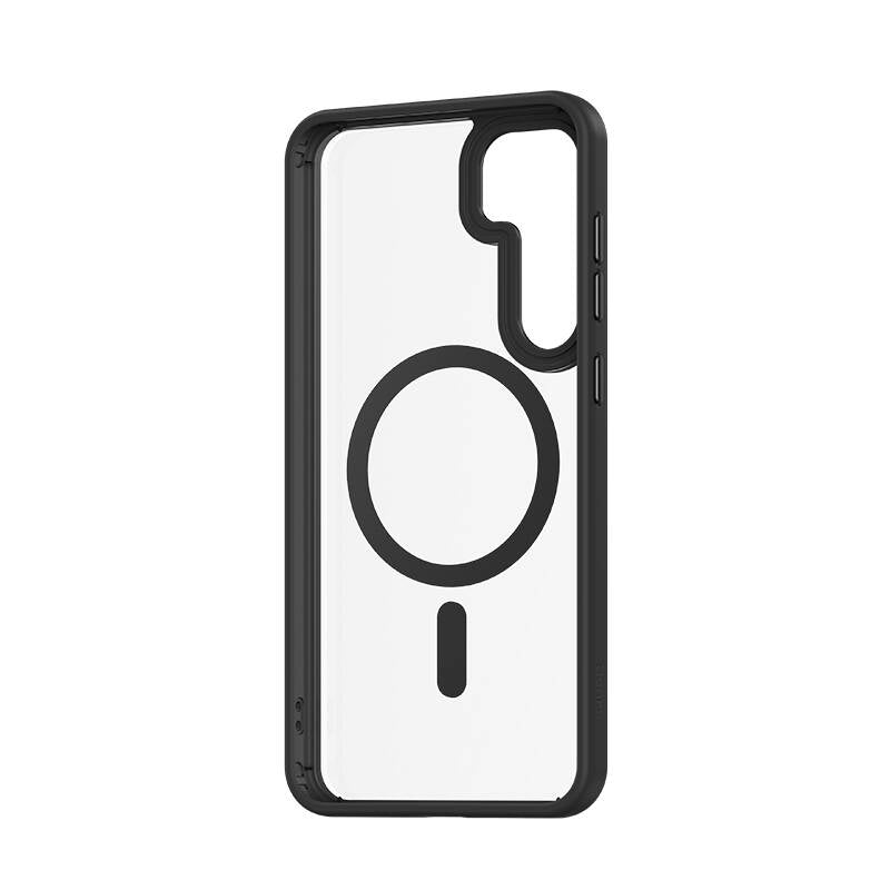 Galaxy S25 Kılıf M-safe Şarj Özellikli Şeffaf Arka Yüzey Benks MagClap TPU Çerçeve Kapak Siyah