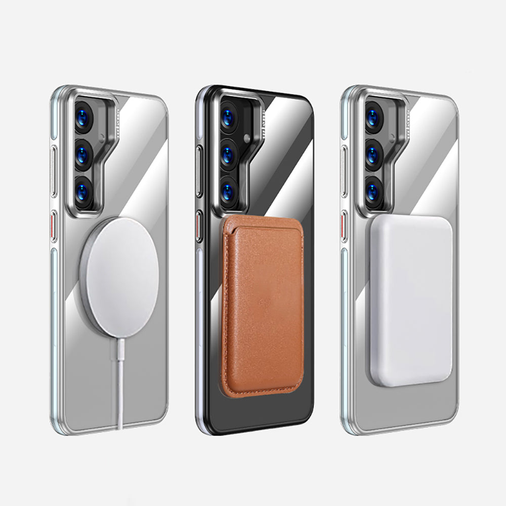 Galaxy S25 Kılıf M-safe Şarj Özellikli Wlons Standlı Efsane Kapak Siyah