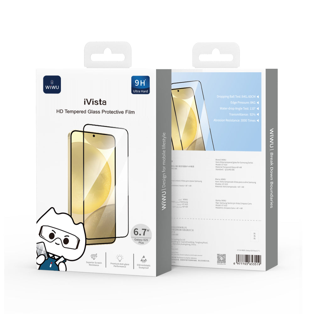 Galaxy S25 Plus Wiwu iVista Super Hardness Ekran Koruyucu Siyah