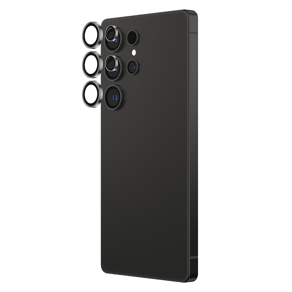 Galaxy S25 Ultra Amazingthing Titan Safir Kamera Lens Koruyucu + Kolay Uygulama Aparatlı Siyah