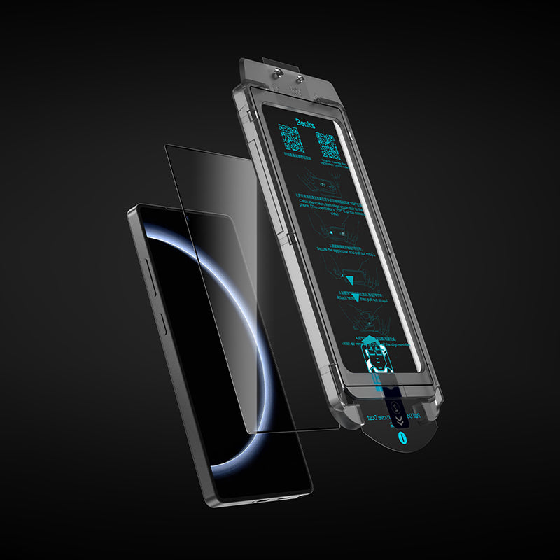 Galaxy S25 Ultra Benks Glass Warrior AR (Anti Reflective) Ekran Koruyucu + Kolay Uygulama Aparatlı Siyah