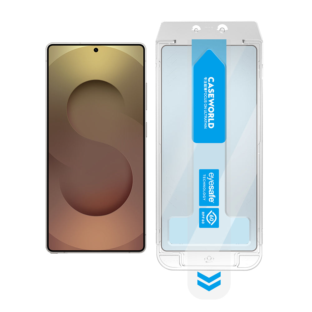 Galaxy S25 Ultra CaseWorld Applicator Serisi 2.5D Eyesafe Mavi Işık Teknolojili 0.25mm Temperli Cam Ekran Koruyucu+ Uygulama Aparatı Şeffaf