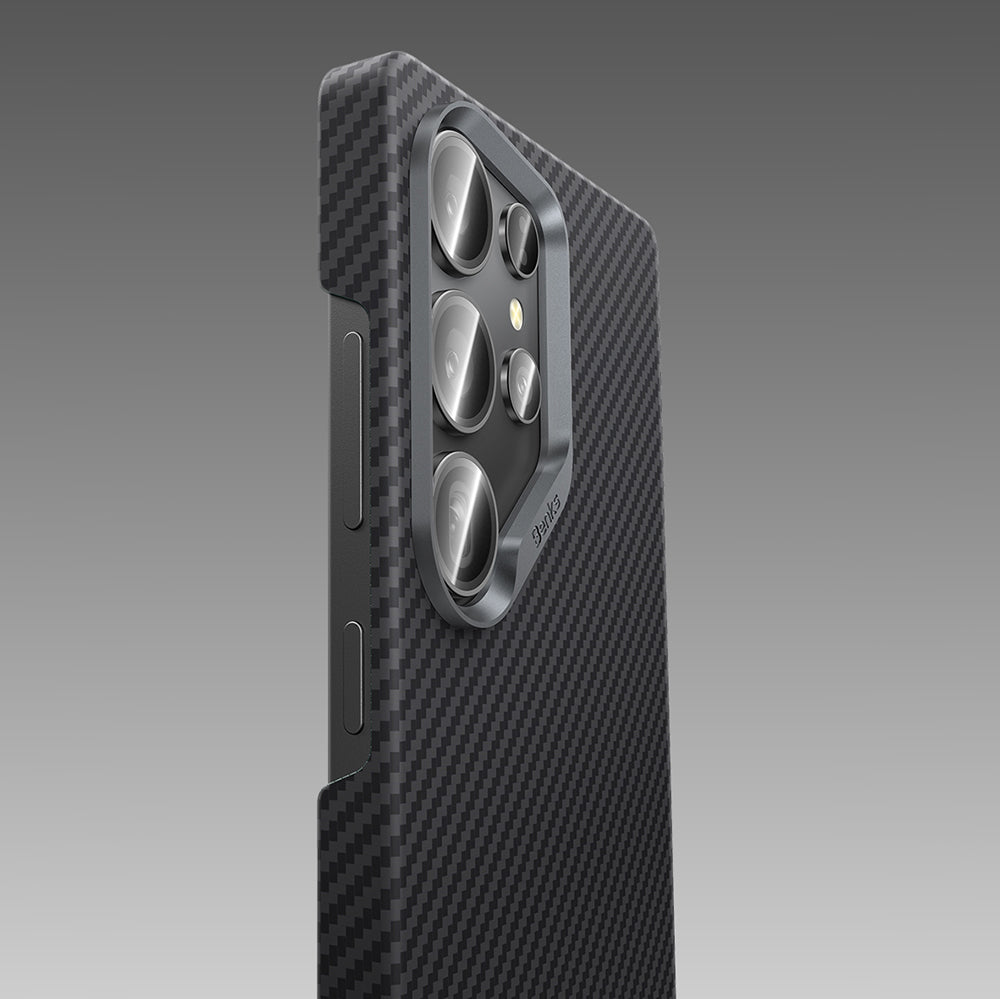 Galaxy S25 Ultra Kılıf Benks M-safe Şarj Özellikli Magnetik ArmorAir 600D Kevlar Fiber Kapak Siyah