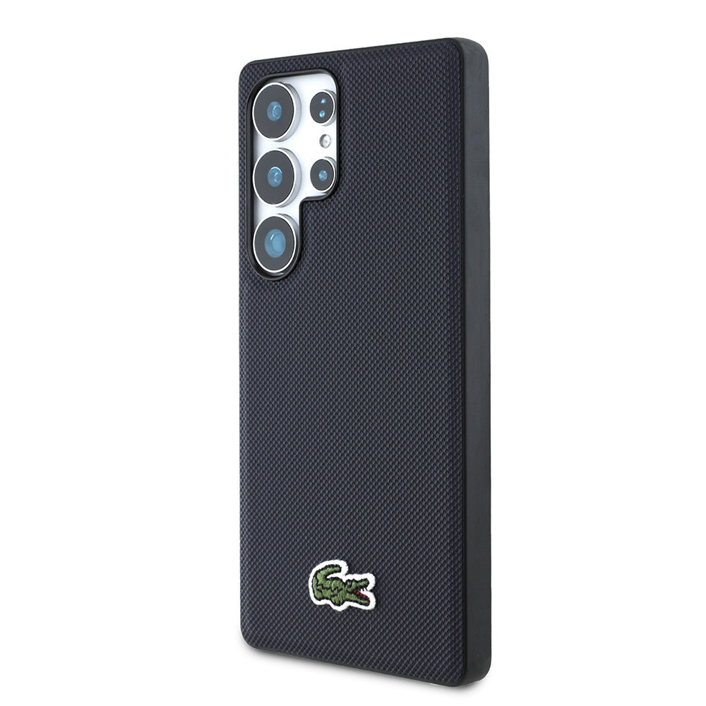 Galaxy S25 Ultra Kılıf Lacoste Orjinal Lisanslı PU Pike Desenli Arka Yüzey İkonik Timsah Dokuma Logolu Kapak Yeşil