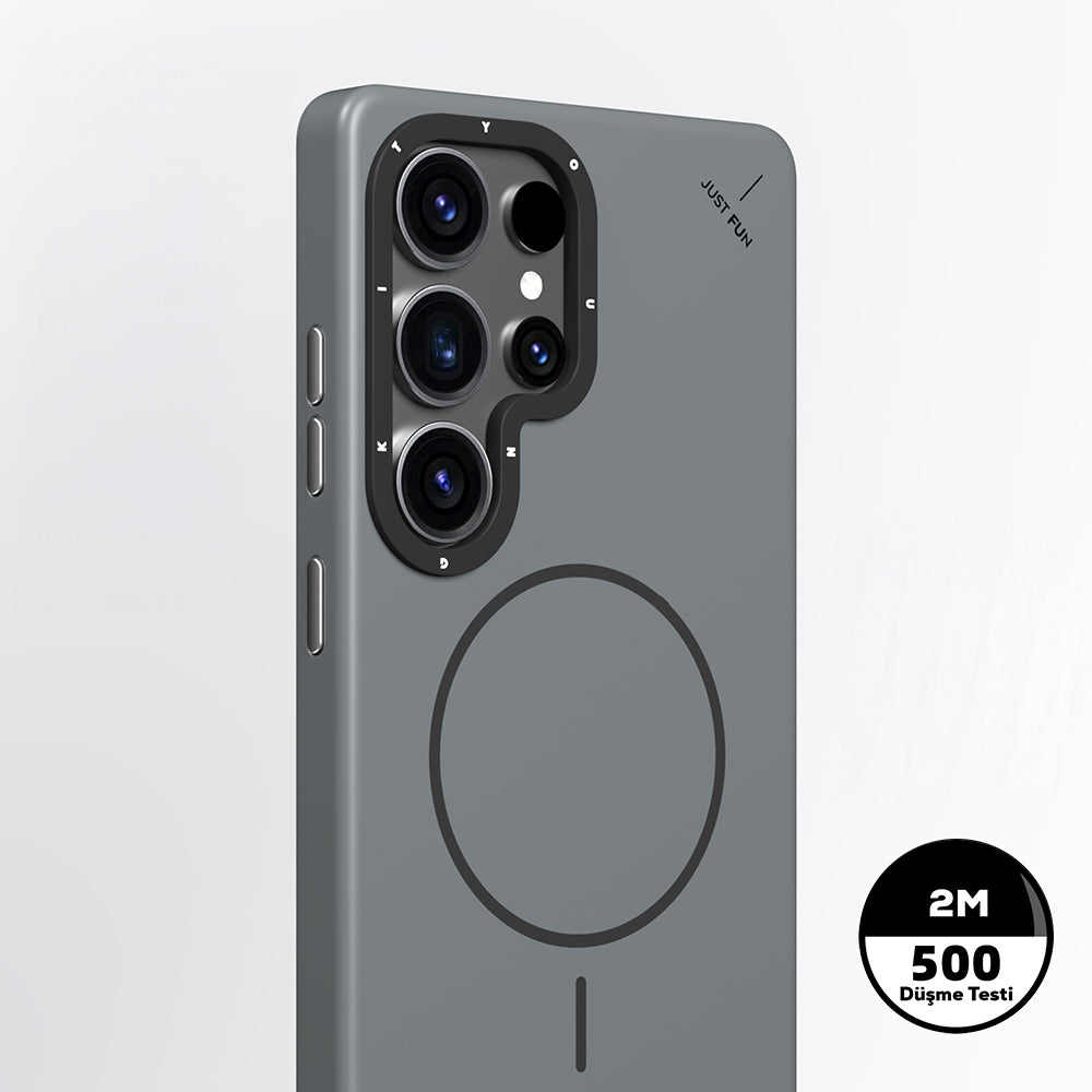 Galaxy S25 Ultra Kılıf M-safe Şarj Özellikli Youngkit Dynamag Serisi Kapak Gri