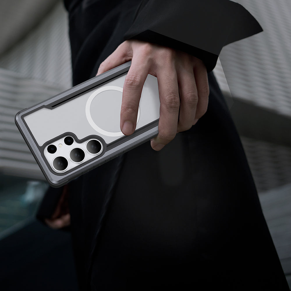 Galaxy S25 Ultra Kılıf M-safe Şarj Özellikli Airbagli Raptic Shield Serisi Şeffaf Arka Yüzey Kapak Colorful