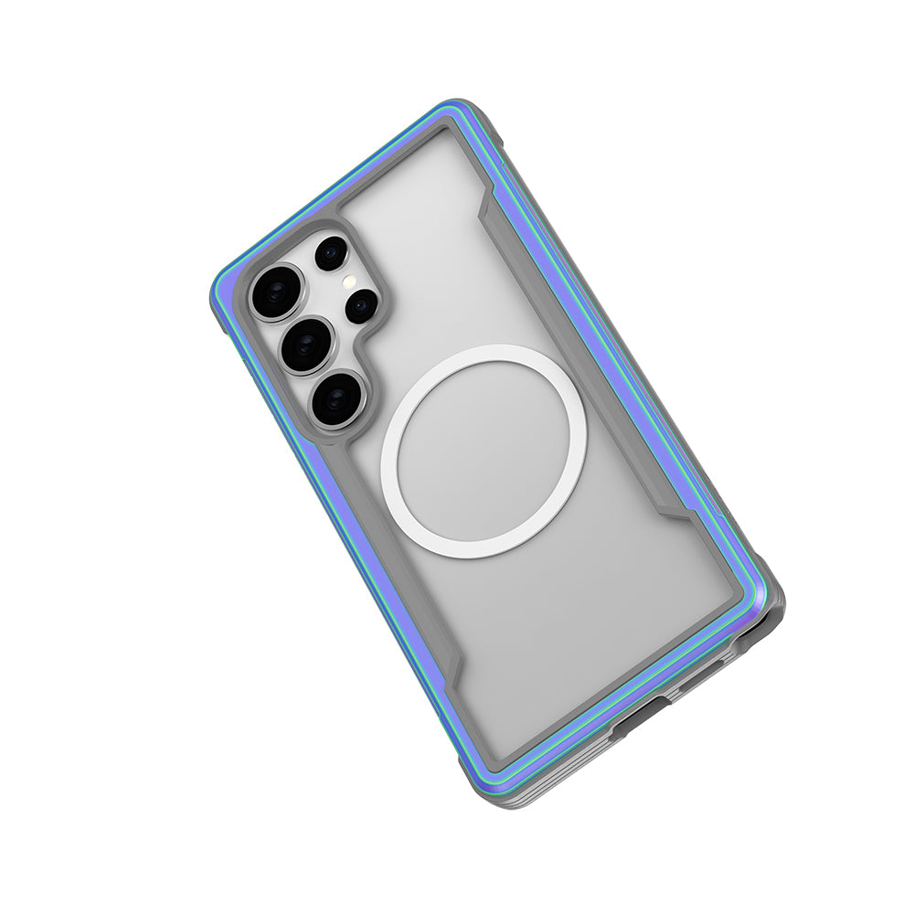 Galaxy S25 Ultra Kılıf M-safe Şarj Özellikli Airbagli Raptic Shield Serisi Şeffaf Arka Yüzey Kapak Colorful