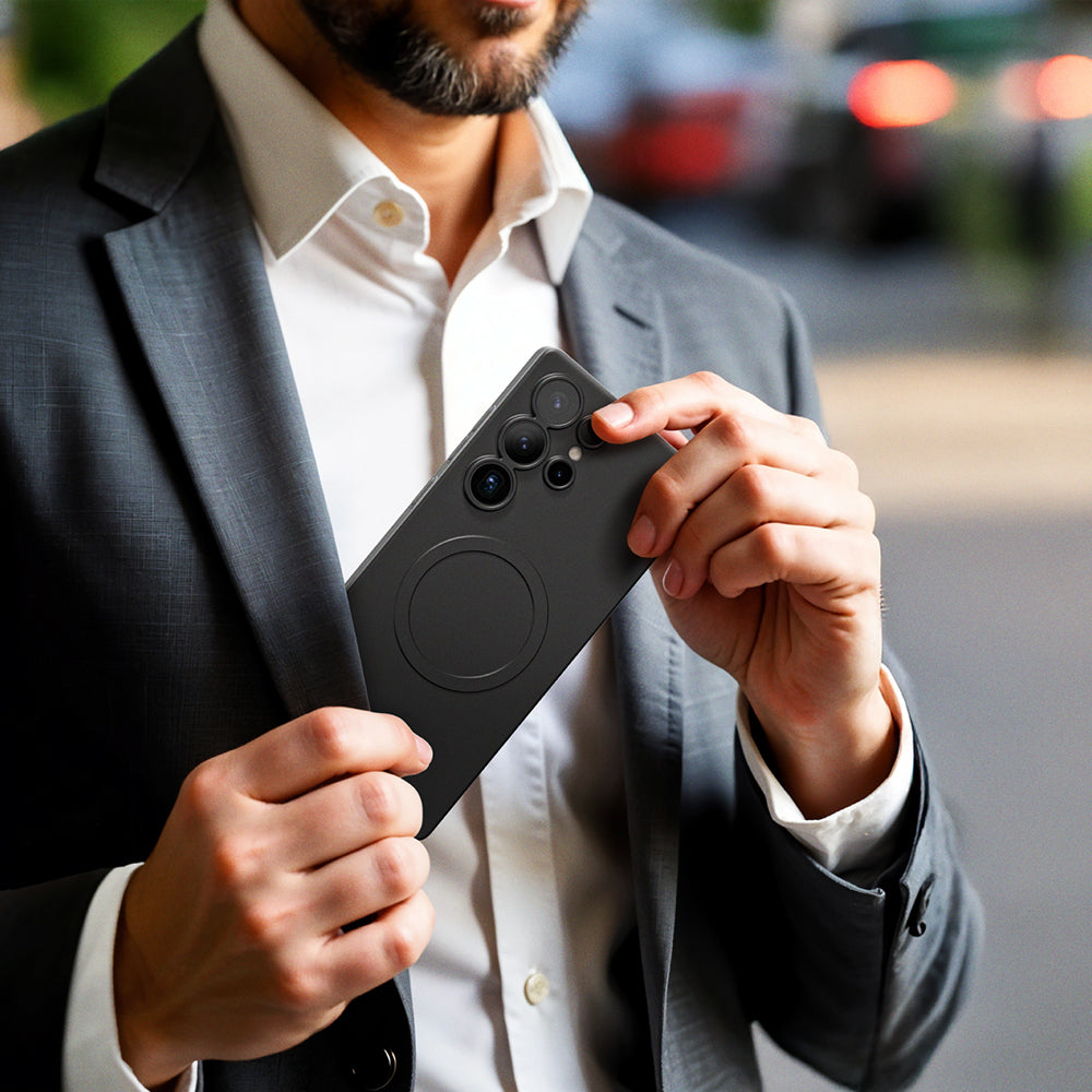 Galaxy S25 Ultra Kılıf M-safe Şarj Özellikli Amazingthing Minimal Air Serisi Kapak Siyah