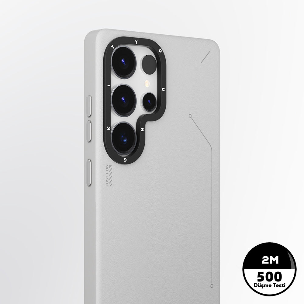 Galaxy S25 Ultra Kılıf M-safe Şarj Özellikli Basit Mat Deri Desenli Youngkit Tech Fashion Serisi Kapak Siyah