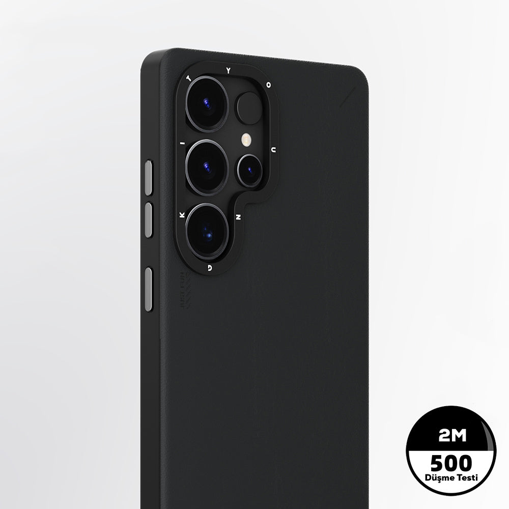 Galaxy S25 Ultra Kılıf M-safe Şarj Özellikli Basit Mat Deri Desenli Youngkit Tech Fashion Serisi Kapak Gümüş