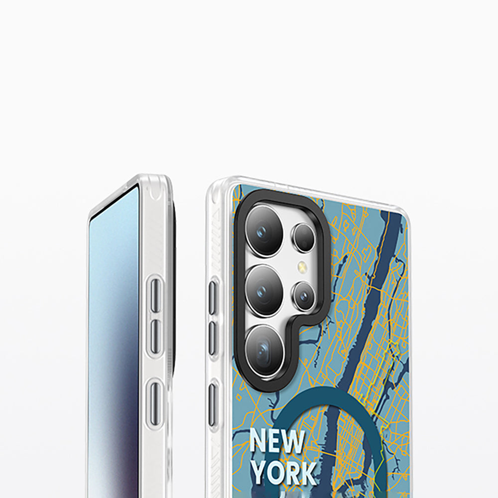 Galaxy S25 Ultra Kılıf M-safe Şarj Özellikli Benks Dynamic City Serisi Kapak Yeşil