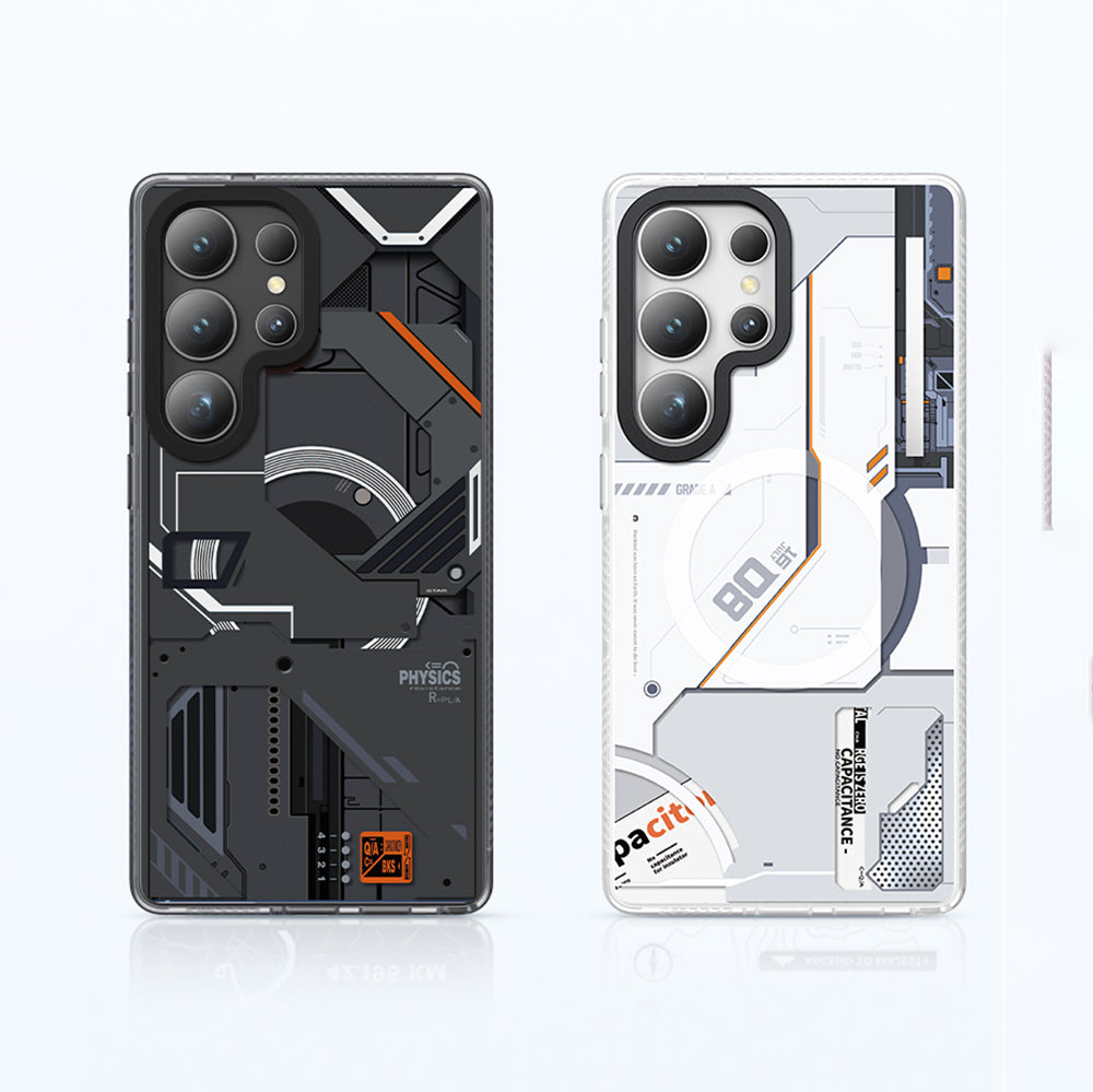 Galaxy S25 Ultra Kılıf M-safe Şarj Özellikli Benks Dynamic Mecha Serisi Kapak Beyaz