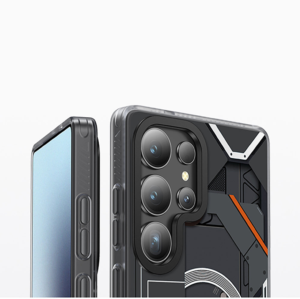 Galaxy S25 Ultra Kılıf M-safe Şarj Özellikli Benks Dynamic Mecha Serisi Kapak Beyaz