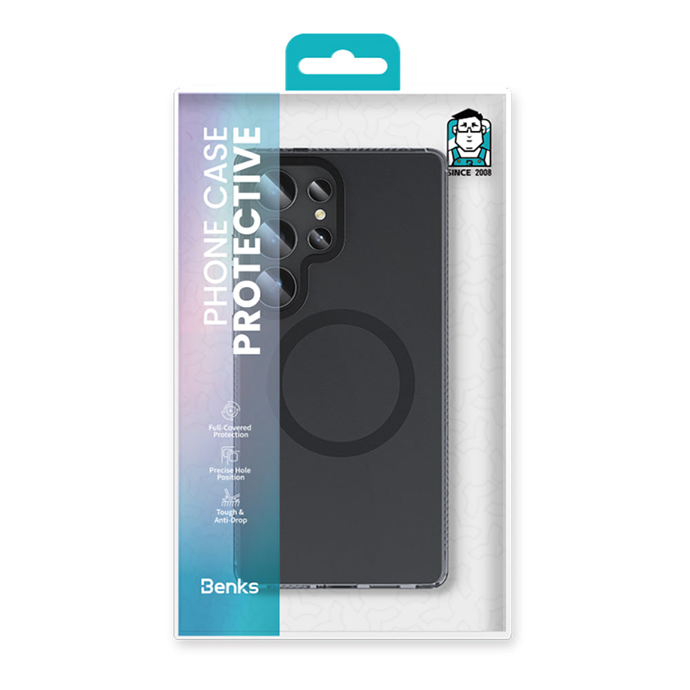 Galaxy S25 Ultra Kılıf M-safe Şarj Özellikli Benks Lucid Armor Kapak Siyah