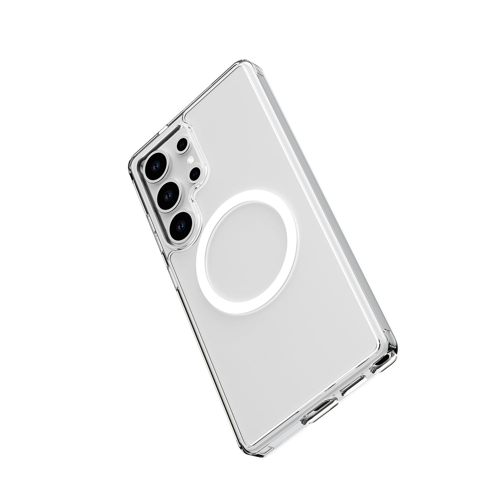 Galaxy S25 Ultra Kılıf M-safe Şarj Özellikli Raptic Crystal M-safe Serisi Şeffaf Kapak Şeffaf