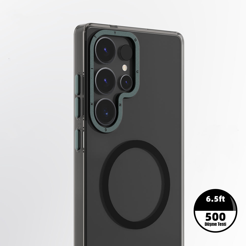 Galaxy S25 Ultra Kılıf M-safe Şarj Özellikli Şeffaf Youngkit Crystal Shield Serisi Kapak Şeffaf