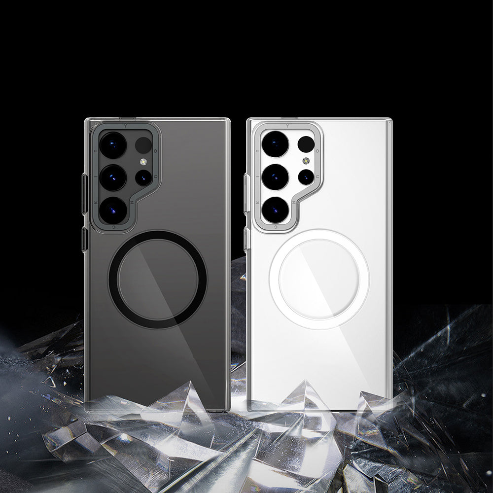 Galaxy S25 Ultra Kılıf M-safe Şarj Özellikli Şeffaf Youngkit Crystal Shield Serisi Kapak Siyah