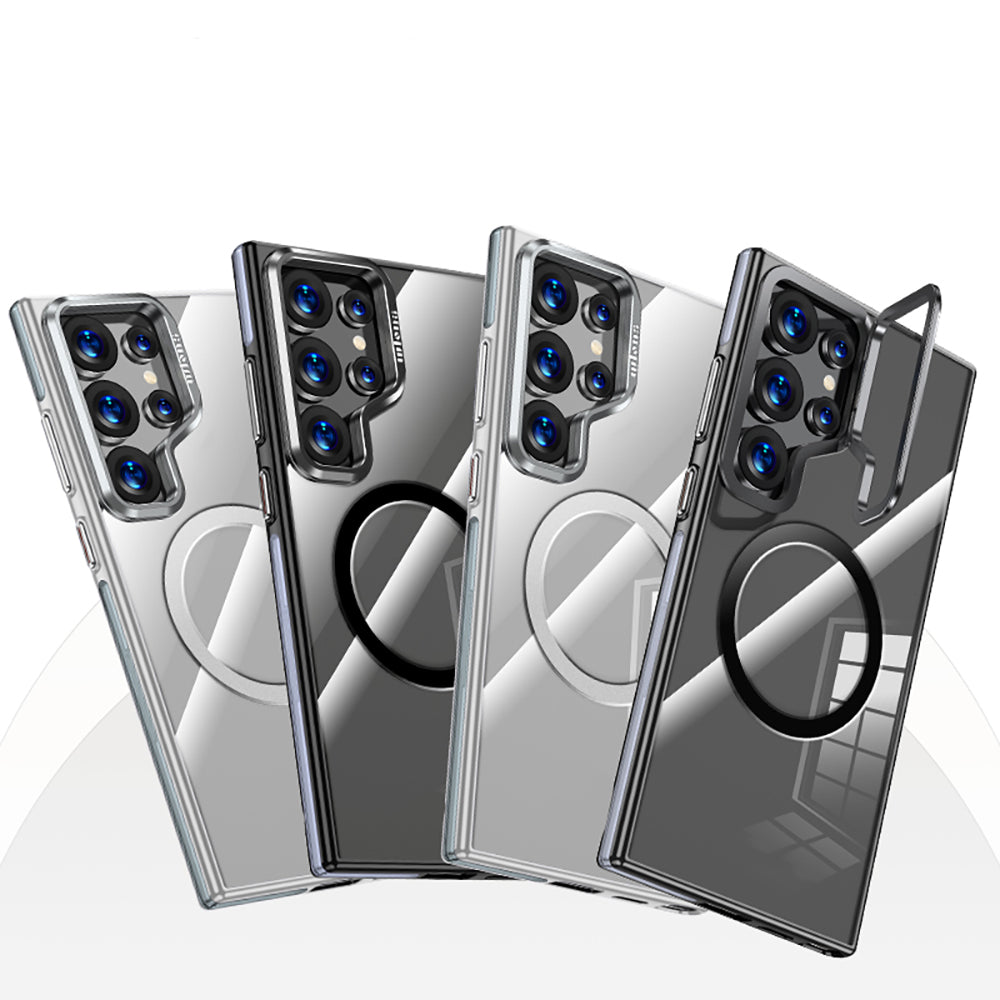 Galaxy S25 Ultra Kılıf M-safe Şarj Özellikli Wlons Standlı Efsane Kapak Siyah