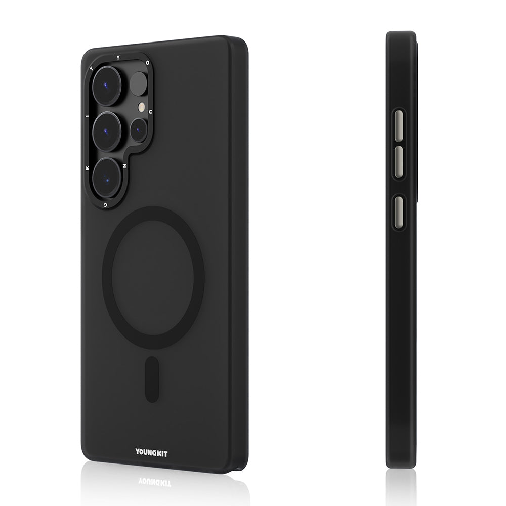 Galaxy S25 Ultra Kılıf M-safe Şarj Özellikli Youngkit Hidden Sand Serisi Kapak Beyaz