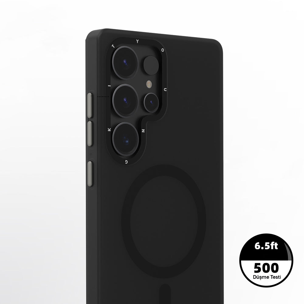 Galaxy S25 Ultra Kılıf M-safe Şarj Özellikli Youngkit Hidden Sand Serisi Kapak Siyah