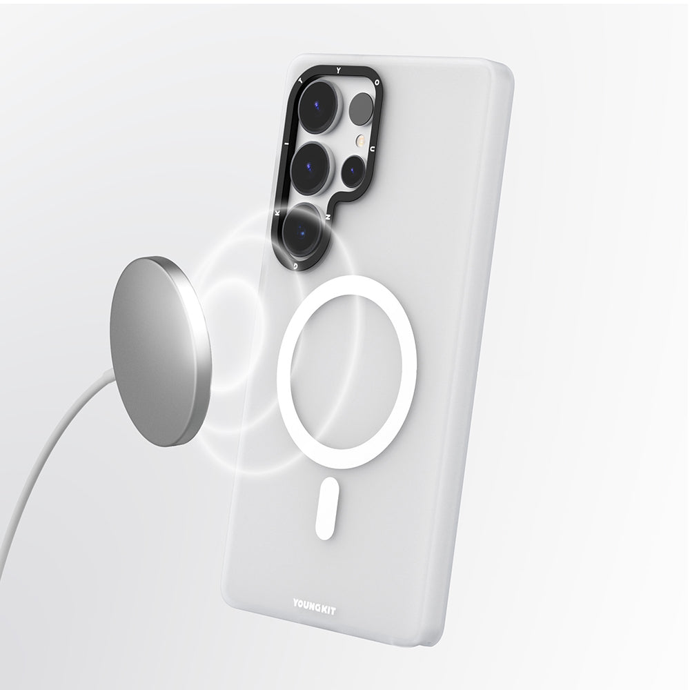 Galaxy S25 Ultra Kılıf M-safe Şarj Özellikli Youngkit Hidden Sand Serisi Kapak Siyah