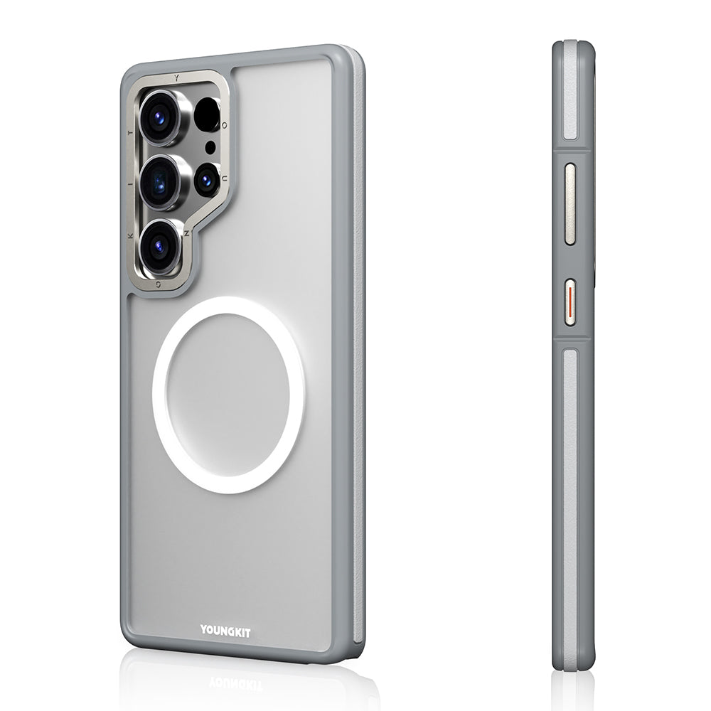 Galaxy S25 Ultra Kılıf M-safe Şarj Özellikli Youngkit Rock Sand Serisi Kapak Siyah