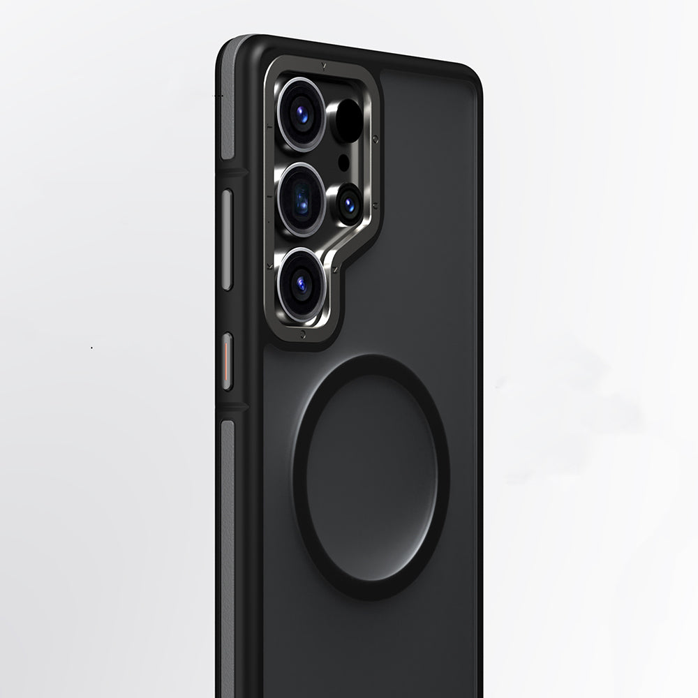 Galaxy S25 Ultra Kılıf M-safe Şarj Özellikli Youngkit Rock Sand Serisi Kapak Siyah