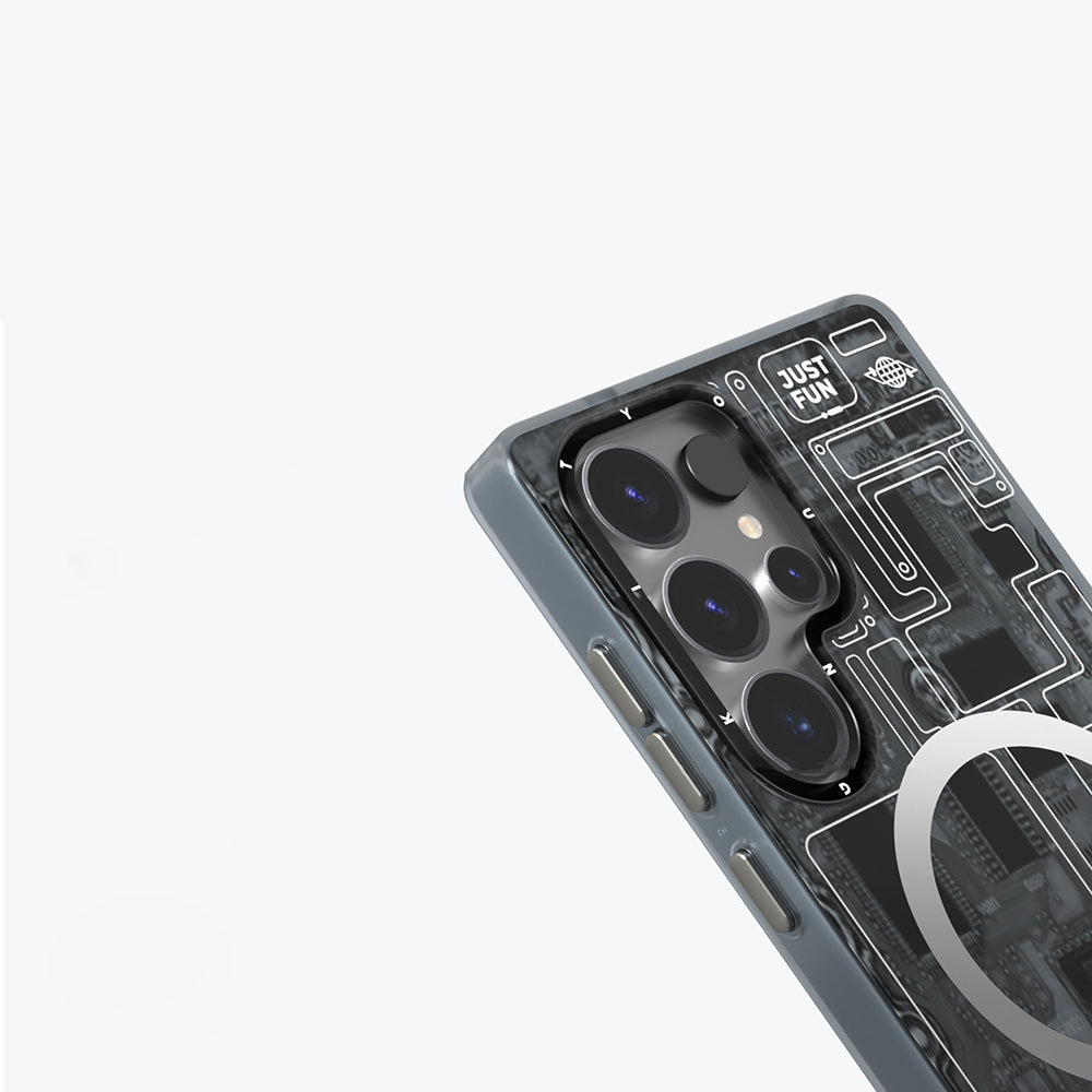 Galaxy S25 Ultra Kılıf M-safe Şarj Özellikli YoungKit Technology Serisi Kapak Siyah