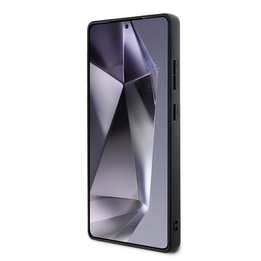 Galaxy S25 Ultra Kılıf TUMI M-safe Şarj Özellikli Deri Noktalı Dizayn Kapak Siyah